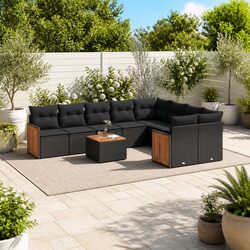 Your Reliable 10 Piece Garden Sofa Set in Black Rattan