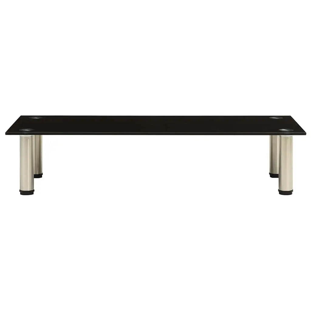 TV Stand Black Tempered Glass Modern Living Room Bedroom Display Unit 80 x 35 x 17 cm