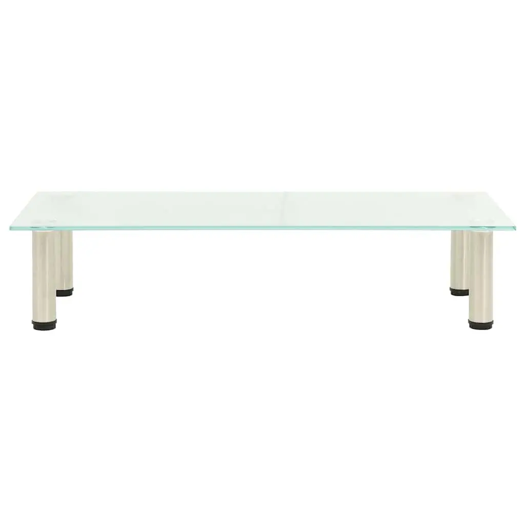 Tempered Glass TV Stand Media Console Table Unit 80 x 35 x 17 cm Transparent