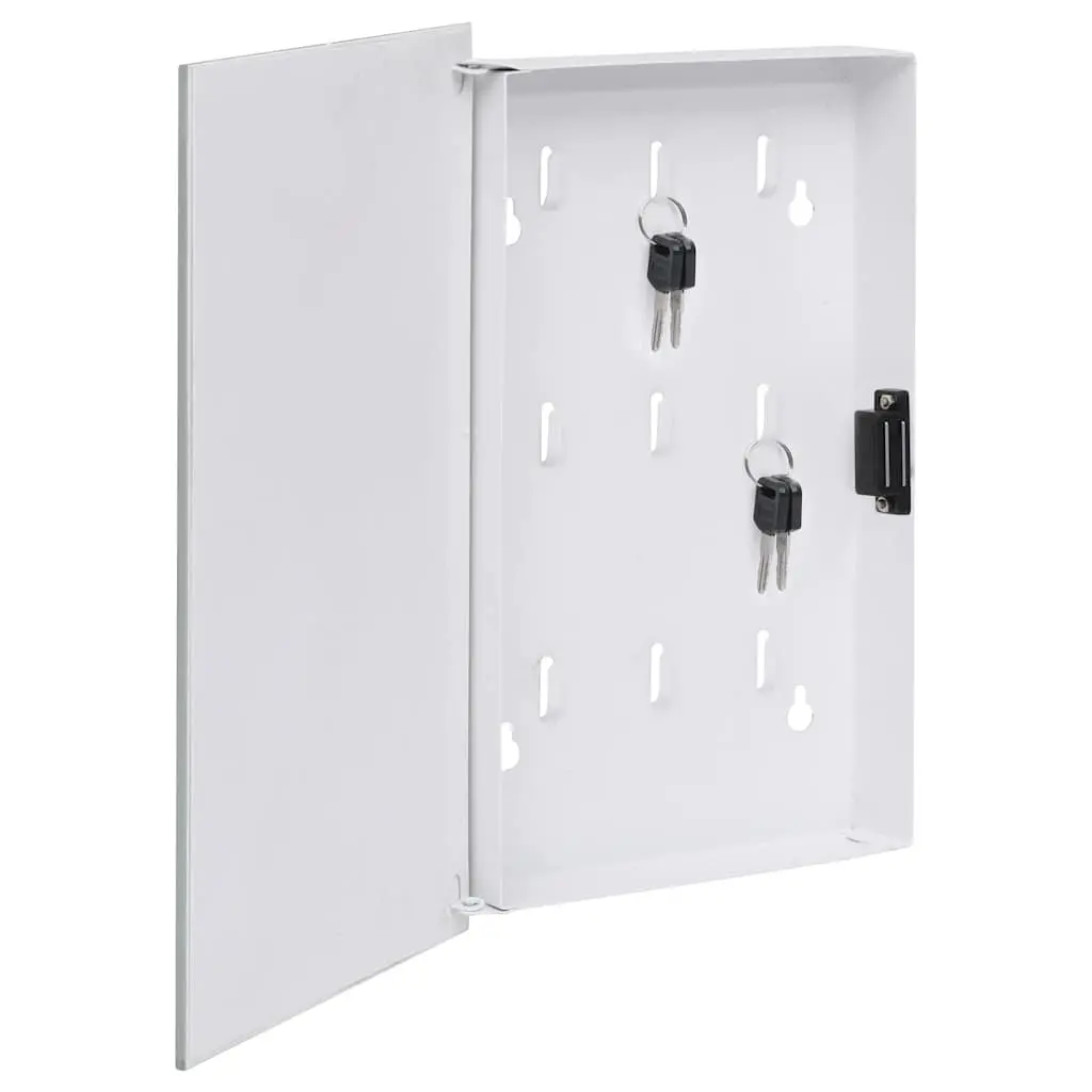 Key Box with Magnetic Board White Home Office Storage Organizer 30x20x4 cm