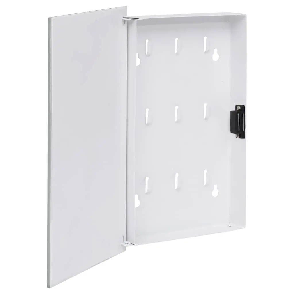 Key Box with Magnetic Board White Home Office Storage Organizer 30x20x4 cm