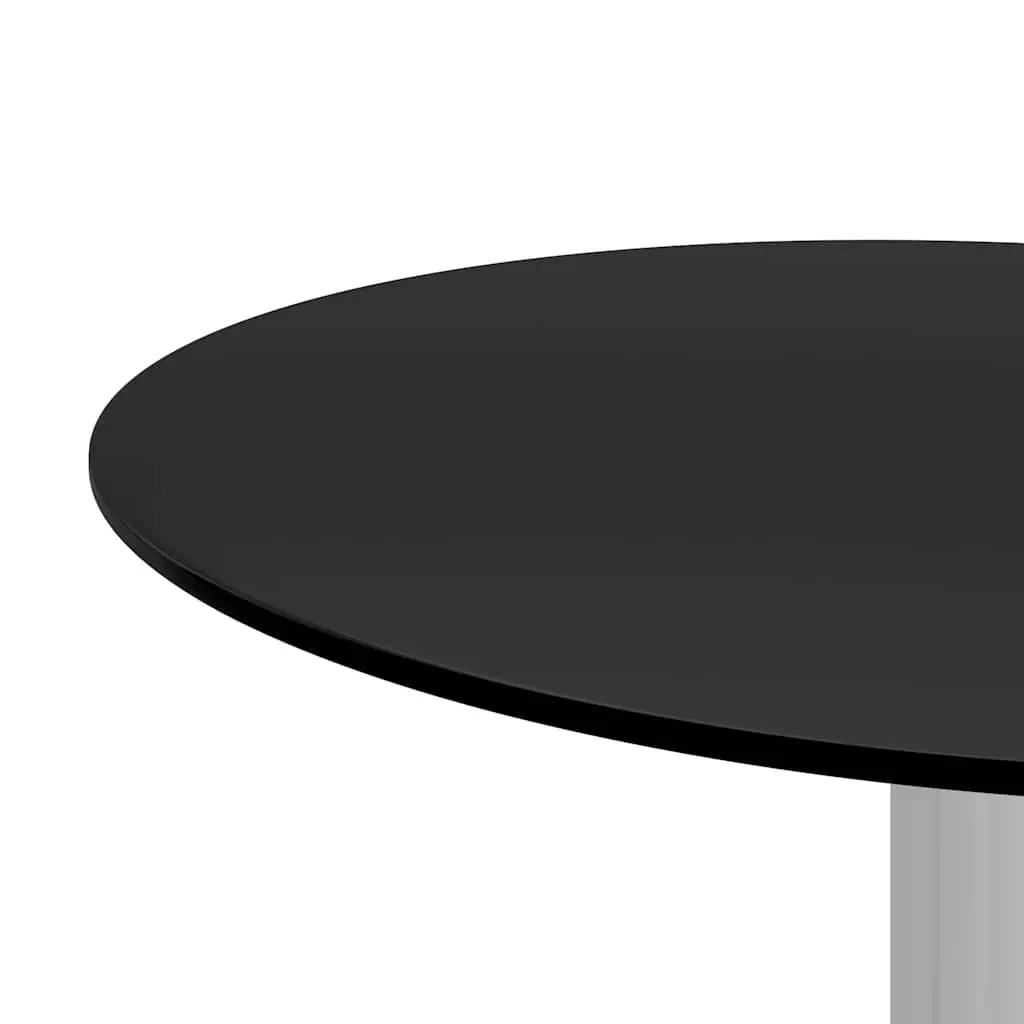 Coffee Table Black Modern Glass Top 40cm Accent Tempered Design Living Room