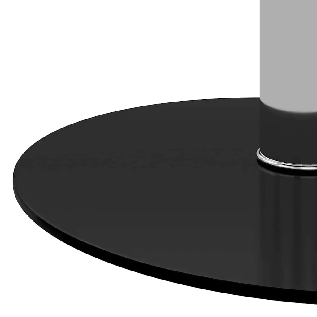 Coffee Table Black Modern Glass Top 40cm Accent Tempered Design Living Room