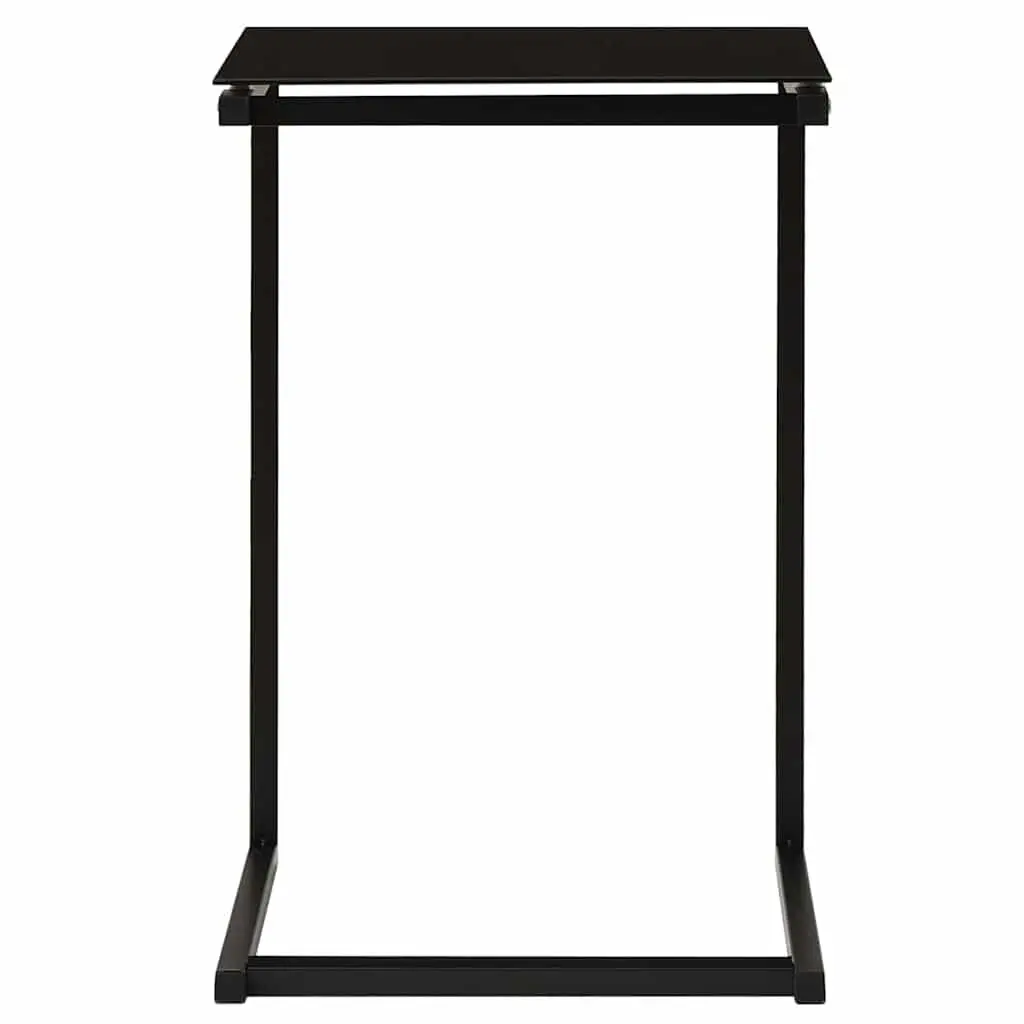 Black Tempered Glass Side Table