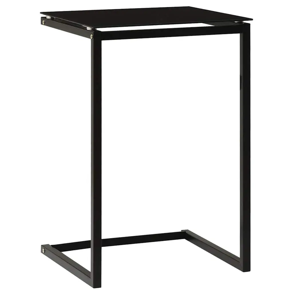 Black Tempered Glass Side Table
