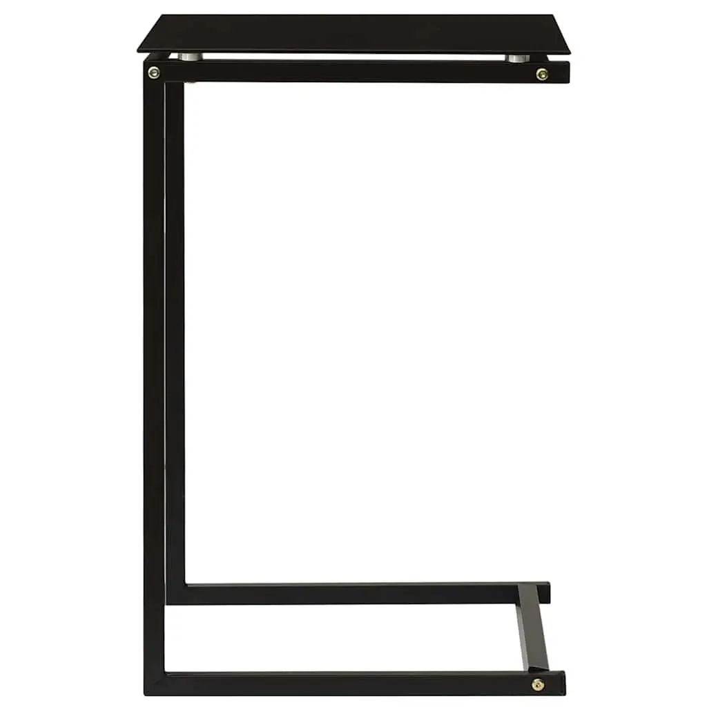 Black Tempered Glass Side Table