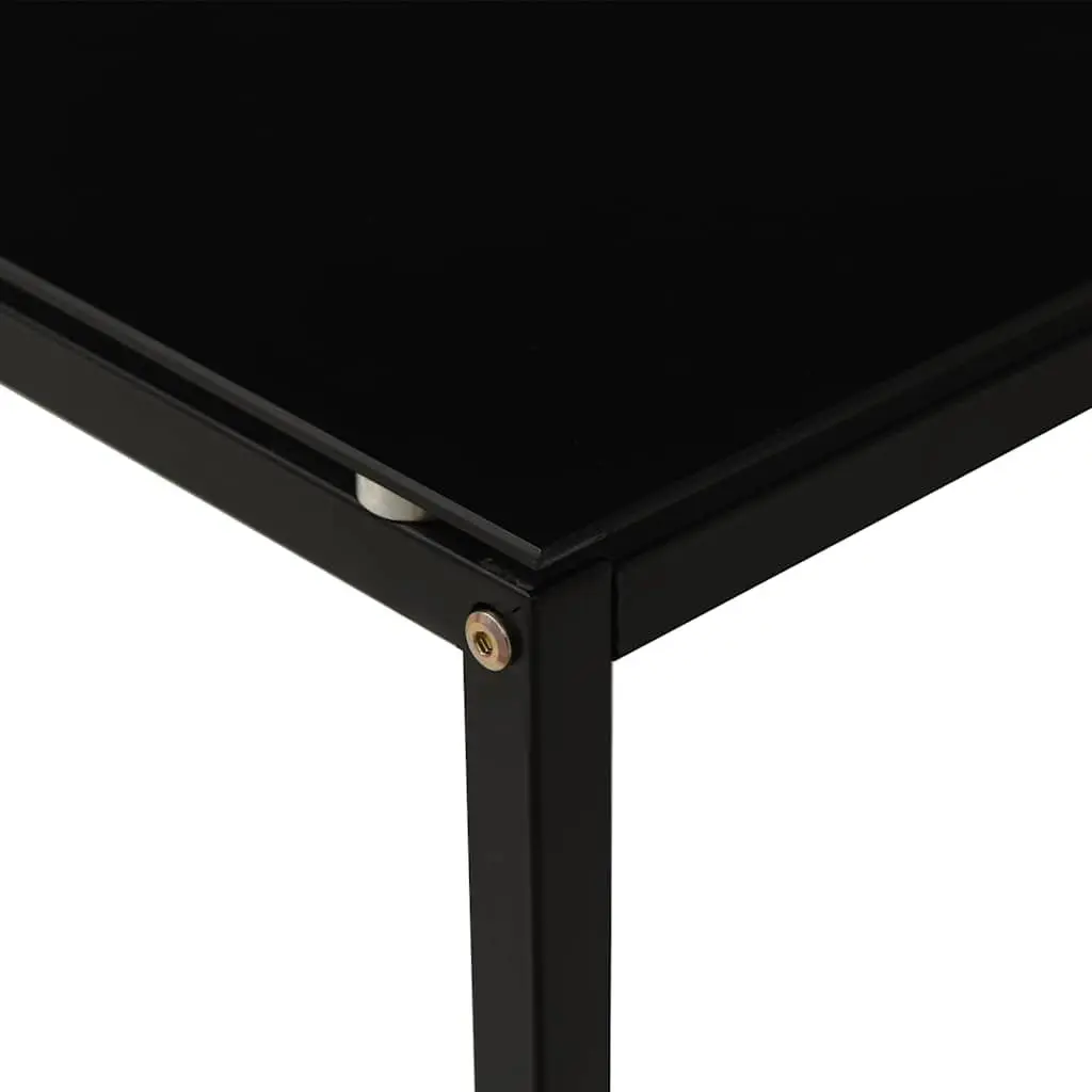 Black Tempered Glass Side Table