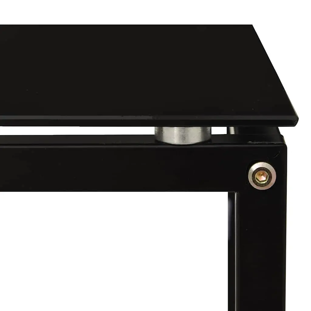 Black Tempered Glass Side Table