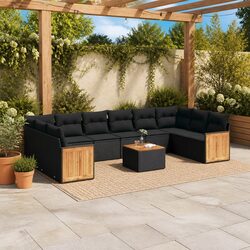 Comfortable 11 Piece Outdoor Garden Sofa Set with Cushions