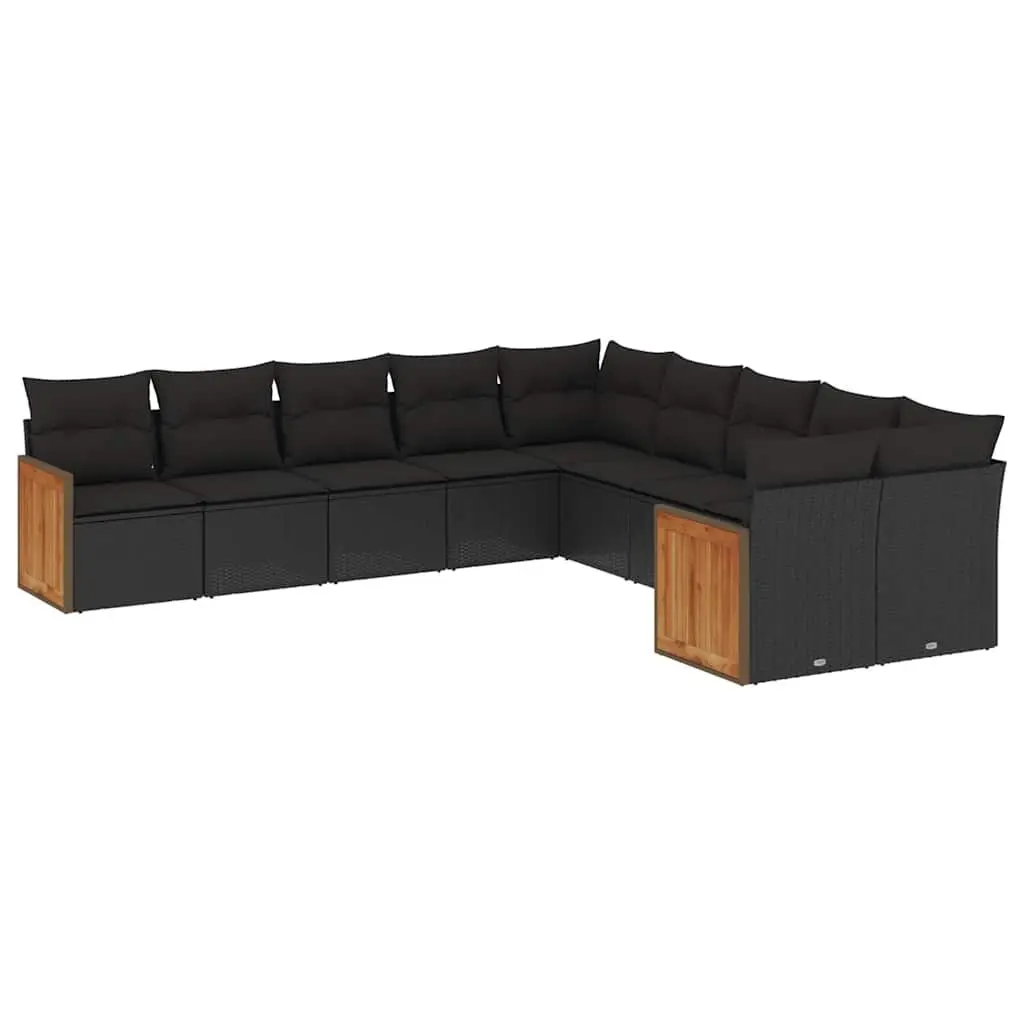 Garden Sofa Set 10 Piece Outdoor Furniture Patio Seating Black Rattan