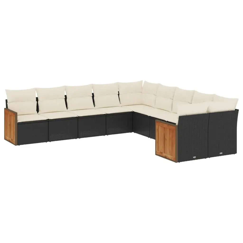 10 Piece Garden Sofa Set with Cushions
