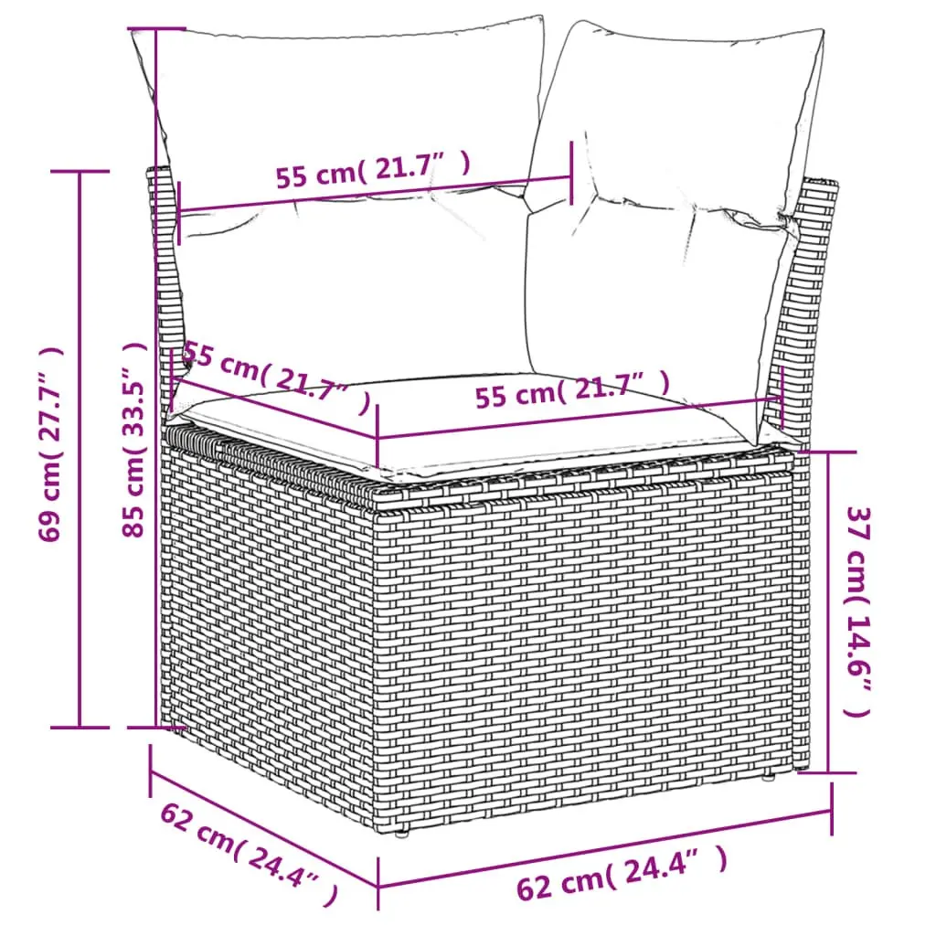 10 Piece Garden Sofa Set with Cushions