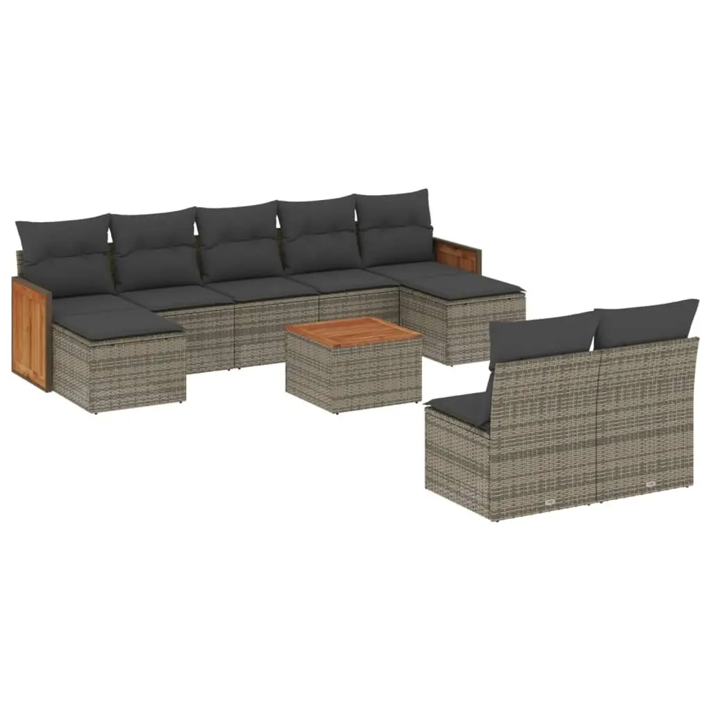 Garden Sofa Set Outdoor Furniture 10 Piece Modular Grey