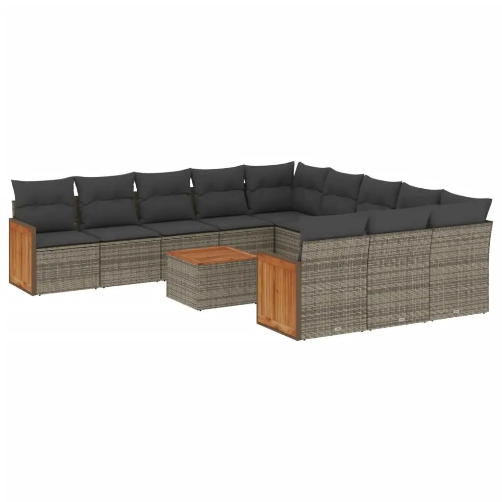 Garden Sofa Set 12 Piece Outdoor Furniture Patio Grey Poly Rattan Modular Lounge