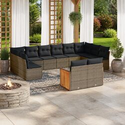 Comfortable 12-Piece Grey Sofa Set for Outdoor Enjoyment