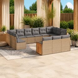 Comfortable 13 Piece Garden Sofa Set with Removable Covers