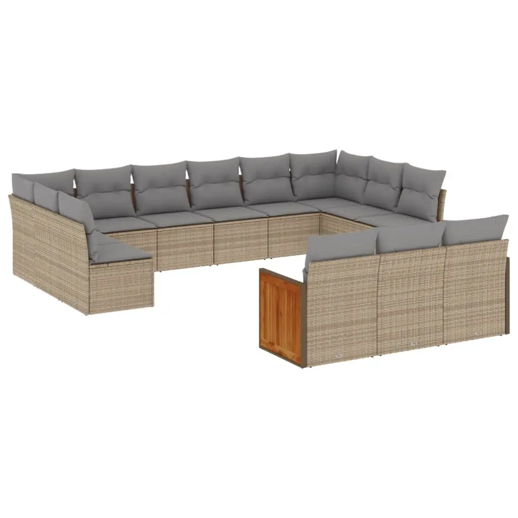 Outdoor Garden Sofa Set Modular Patio Furniture 13 Piece Beige