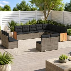 Practical 12-Piece Grey Garden Sofa Set