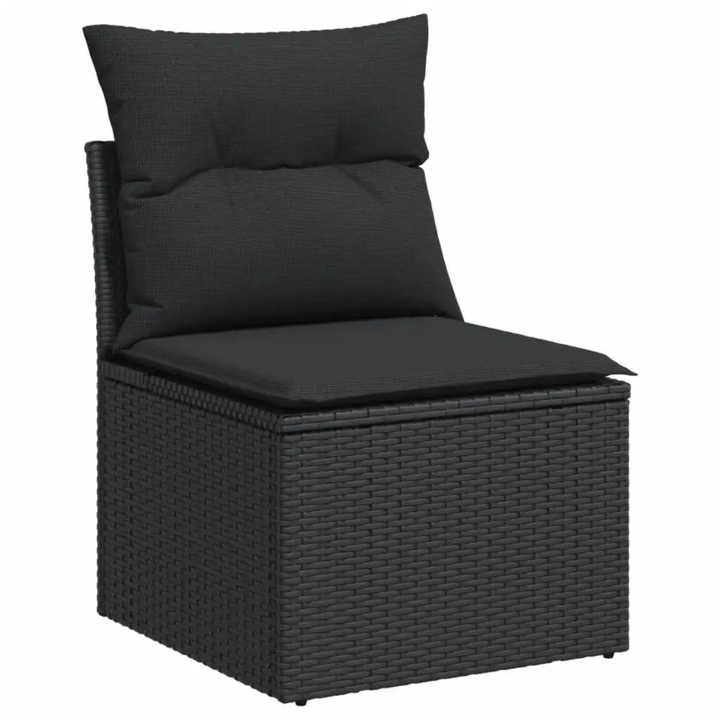 Garden Sofa Set Modular Outdoor Furniture 13 Piece Black PE Rattan Seating