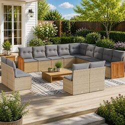 Comfortable 13 Piece Garden Sofa Set with Easy Maintenance