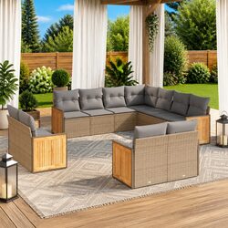 Cozy 11 Piece Modular Garden Sofa Set with Easy Maintenance