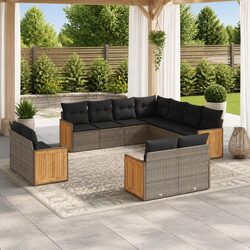 Comfortable and Affordable 11-Piece Grey Sofa Set