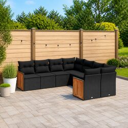 Comfortable 8 Piece Garden Sofa Set with Cushions
