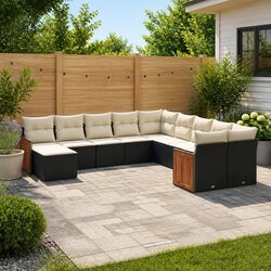 Comfortable 11 Piece Garden Sofa Set with Cushions