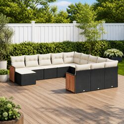 Comfort and Value: 12 Piece Black Garden Sofa Set