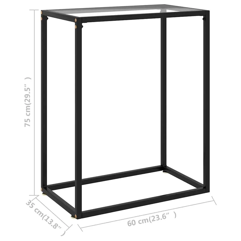 Console Table Tempered Glass Transparent Modern End Table Side Accent Furniture