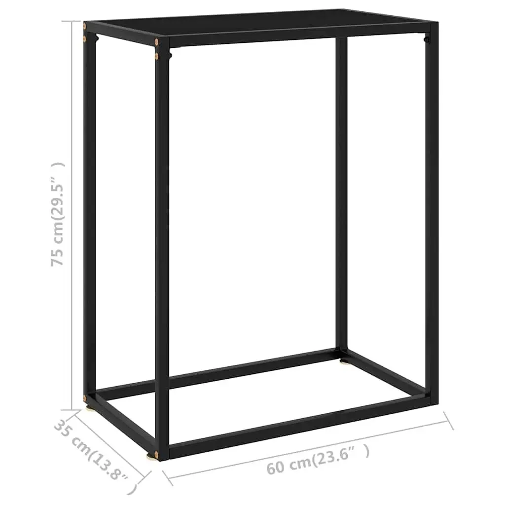 Console Table Black Tempered Glass Side End Table Modern Living Room Furniture