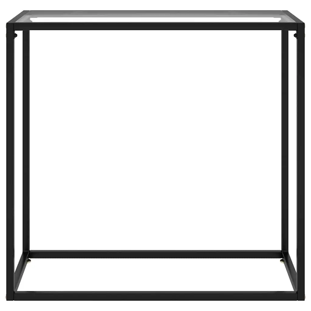 Glass Console Table Modern Accent Living Room 80 x 35 x 75 cm Transparent