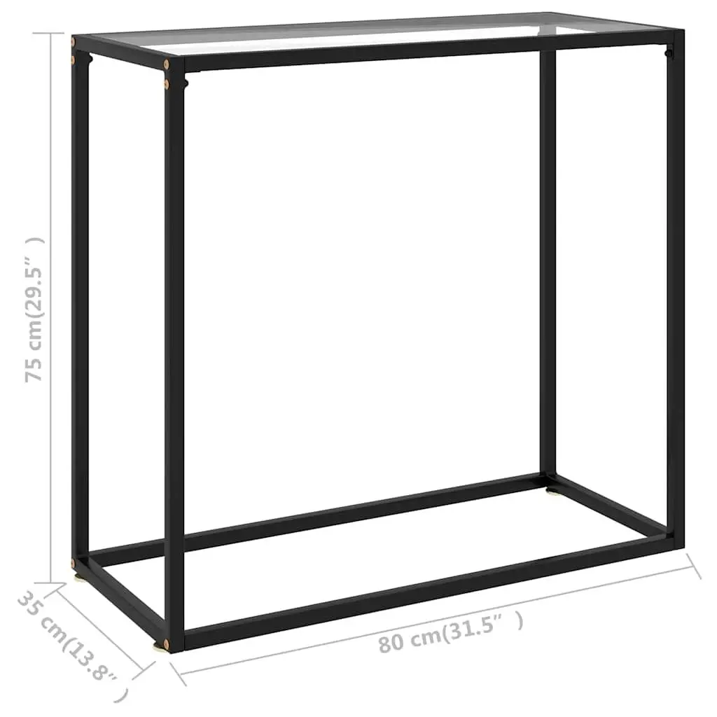 Glass Console Table Modern Accent Living Room 80 x 35 x 75 cm Transparent