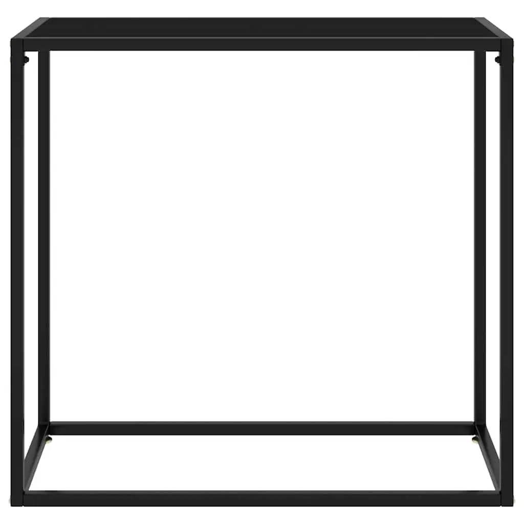 Console Table Black Tempered Glass Steel Frame Modern Side End Table 80x35x75cm