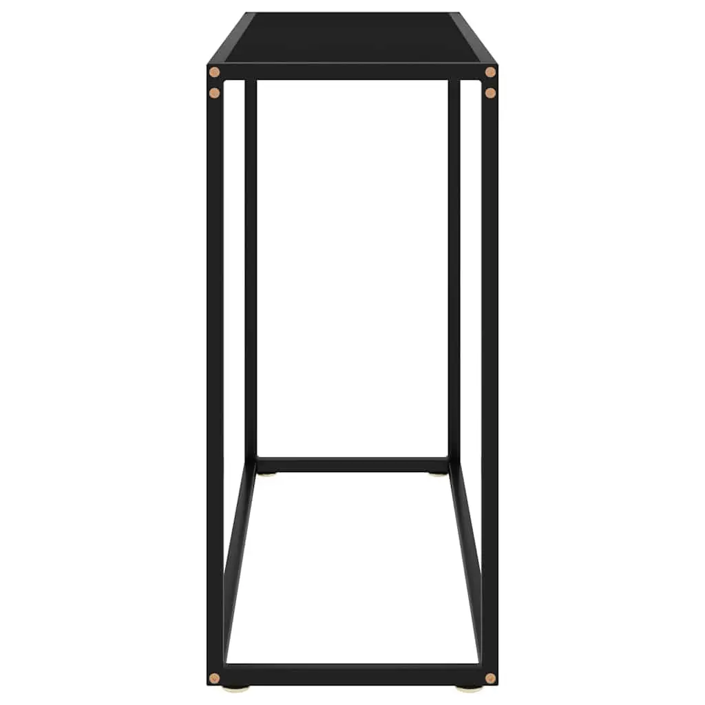 Console Table Black Tempered Glass Steel Frame Modern Side End Table 80x35x75cm