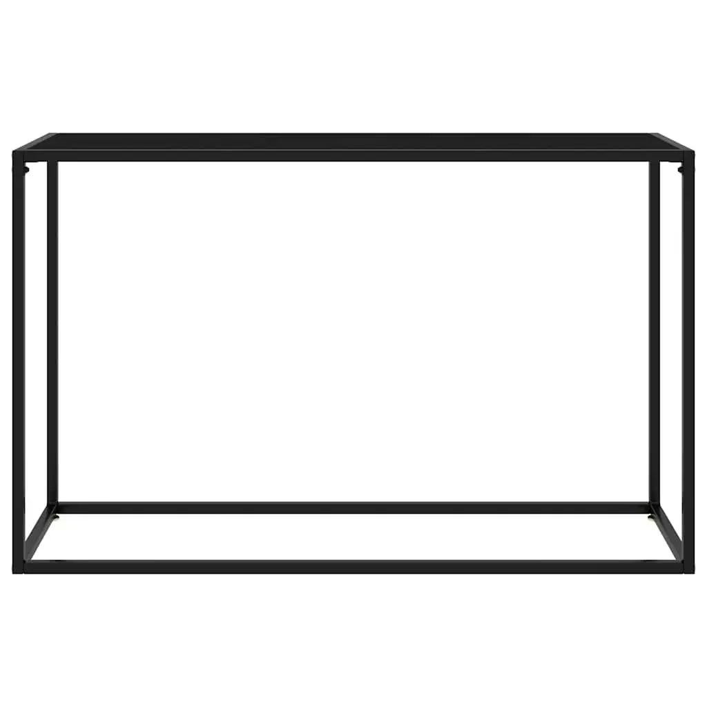 Console Table Black Modern Design Tempered Glass Steel Frame Side End Table