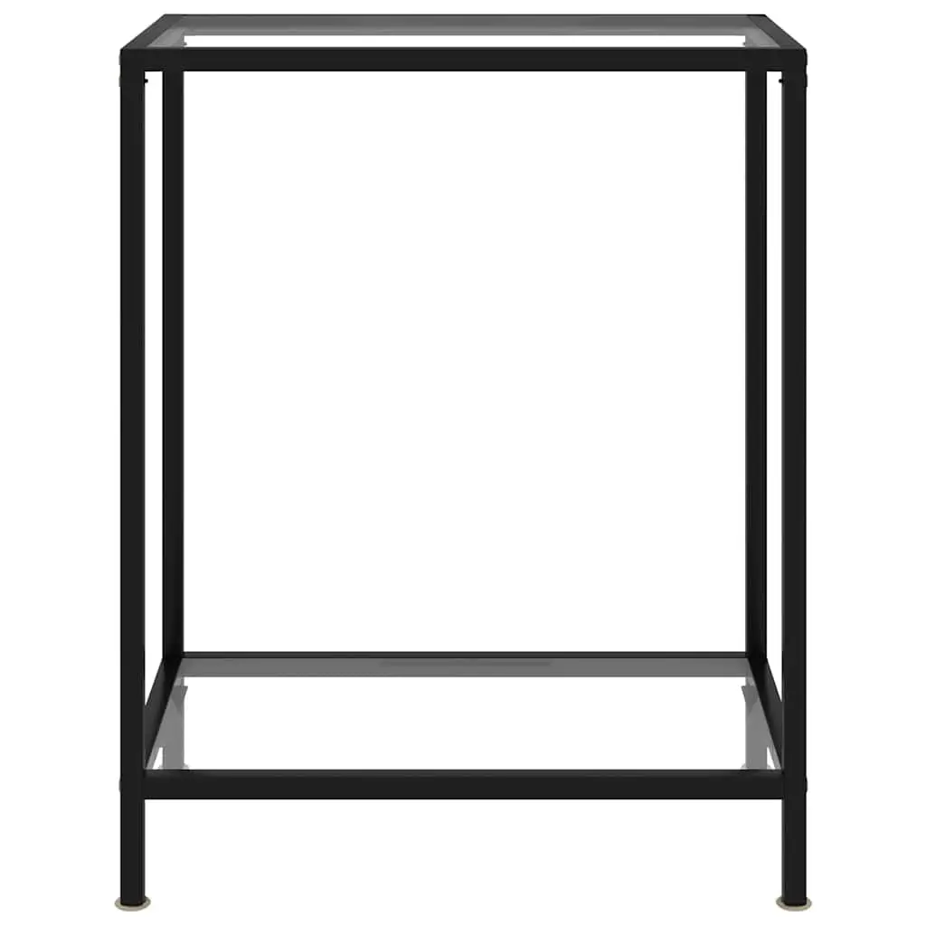 Tempered Glass Console Table Side End Table with Shelf Storage Living Room