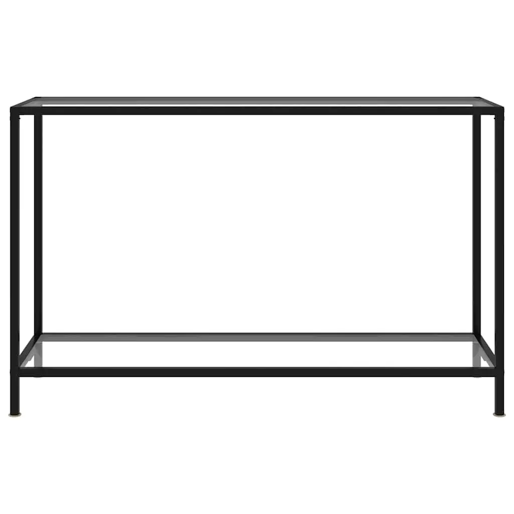 Console Table Tempered Glass Top Storage Shelf 120cm Transparent