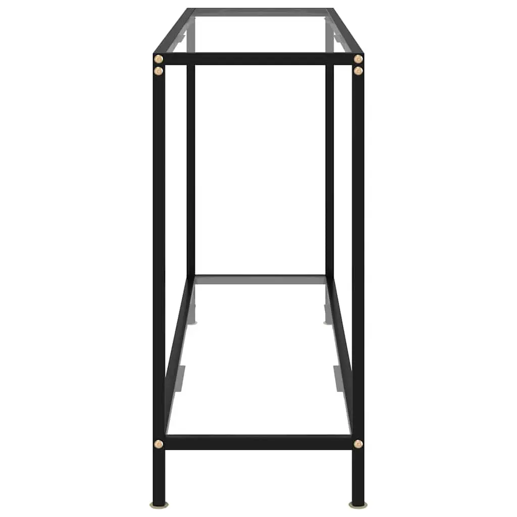 Console Table Tempered Glass Top Storage Shelf 120cm Transparent