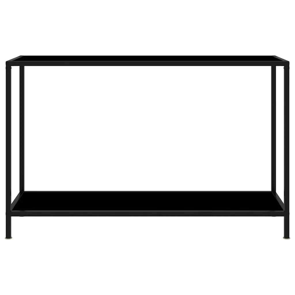 Console Table Black Glass Top Steel Frame Side Accent End Table 120x35x75cm