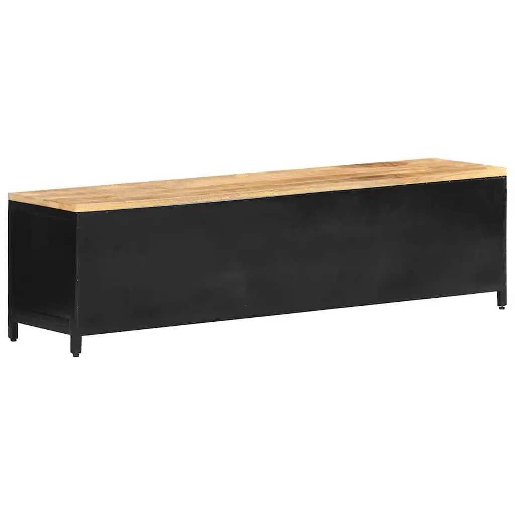TV Cabinet Industrial Storage Unit 130x30x37 cm Black Mango Wood