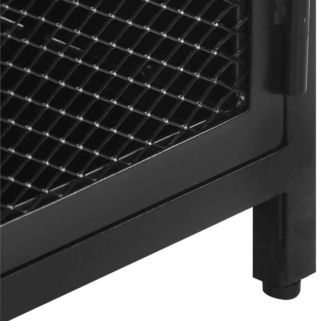 TV Cabinet Industrial Storage Unit 130x30x37 cm Black Mango Wood
