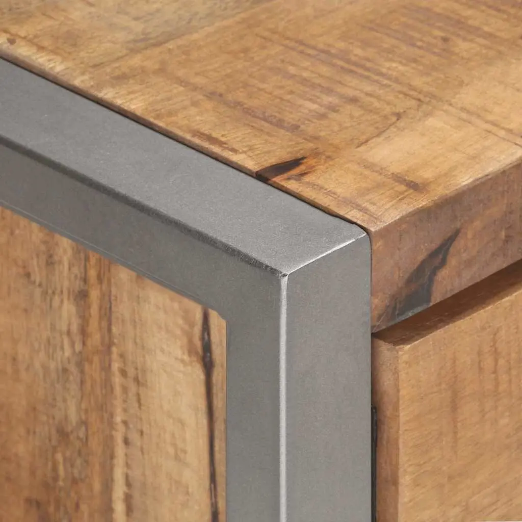TV Cabinet 120x30x40 cm Rough Mango Wood Industrial Style Media Storage Unit
