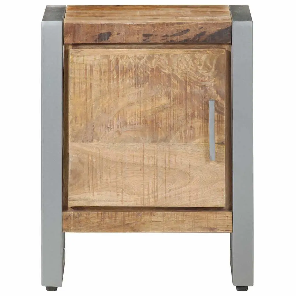 Bedside Cabinet 40x30x50 cm Rough Mango Wood Nightstand Side Table with Door