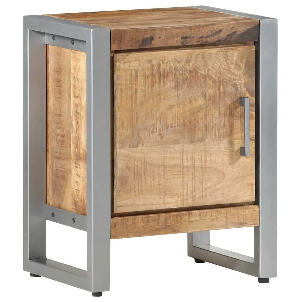 Bedside Cabinet 40x30x50 cm Rough Mango Wood Nightstand Side Table with Door