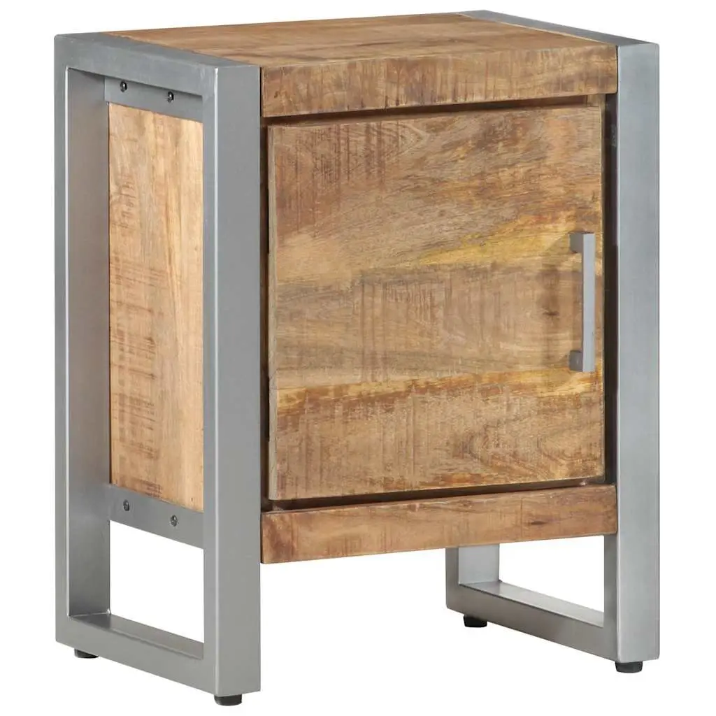 Bedside Cabinet 40x30x50 cm Rough Mango Wood Nightstand Side Table with Door
