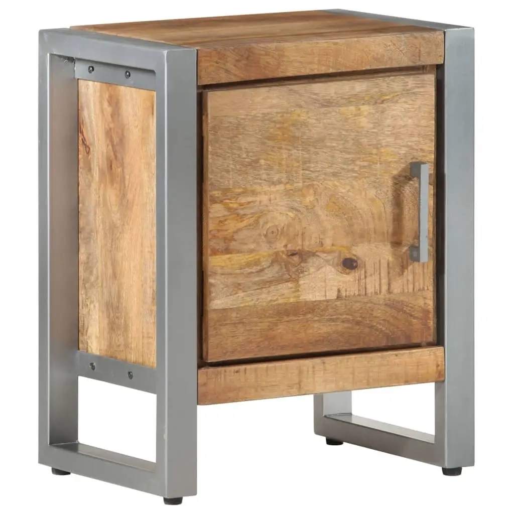Bedside Cabinet 40x30x50 cm Rough Mango Wood Nightstand Side Table with Door