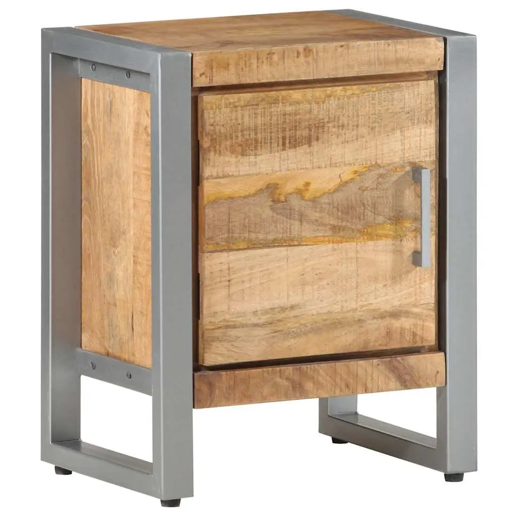 Bedside Cabinet 40x30x50 cm Rough Mango Wood Nightstand Side Table with Door