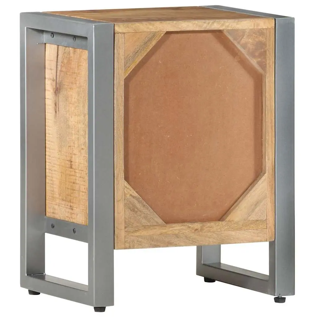 Bedside Cabinet 40x30x50 cm Rough Mango Wood Nightstand Side Table with Door