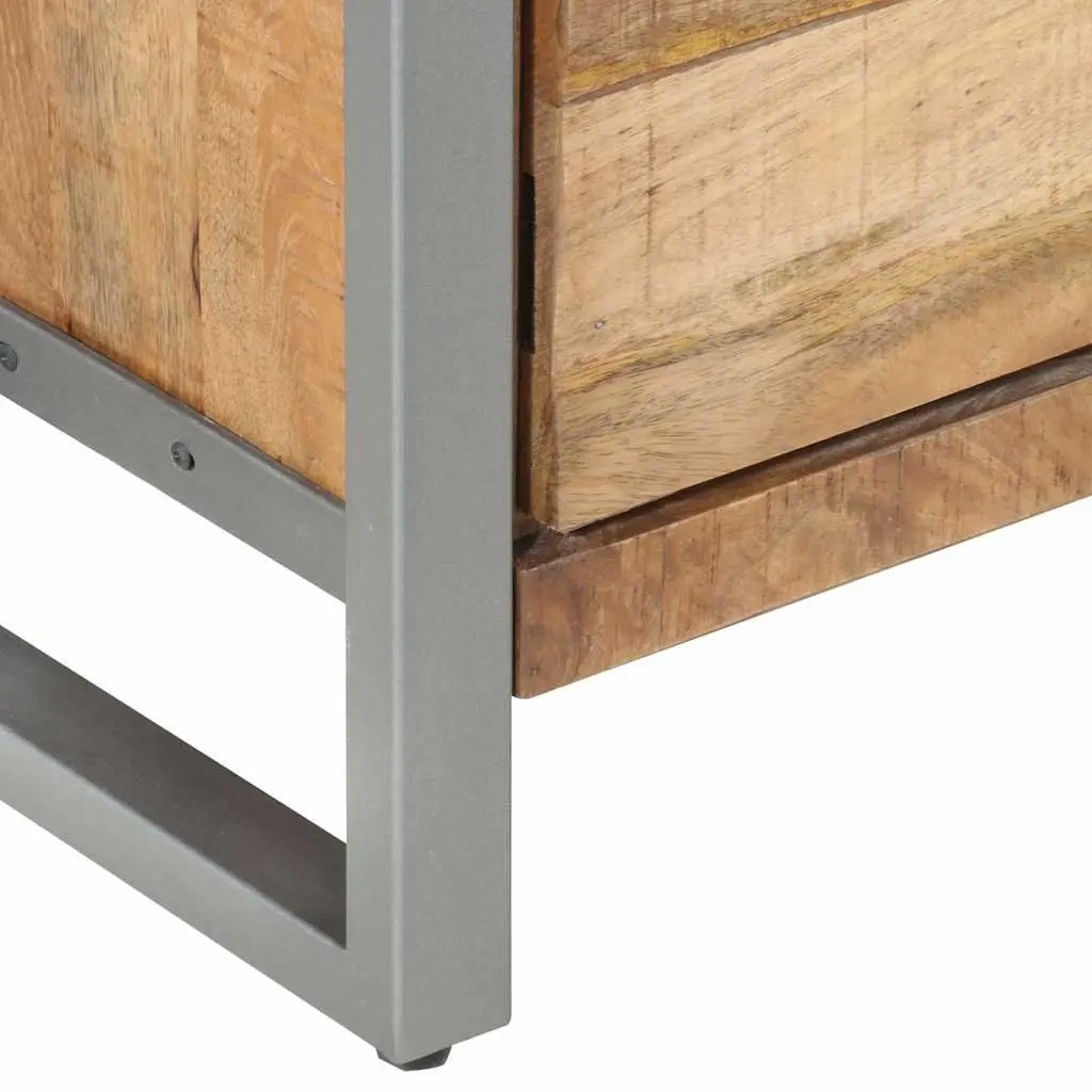 Bedside Cabinet 40x30x50 cm Rough Mango Wood Nightstand Side Table with Door